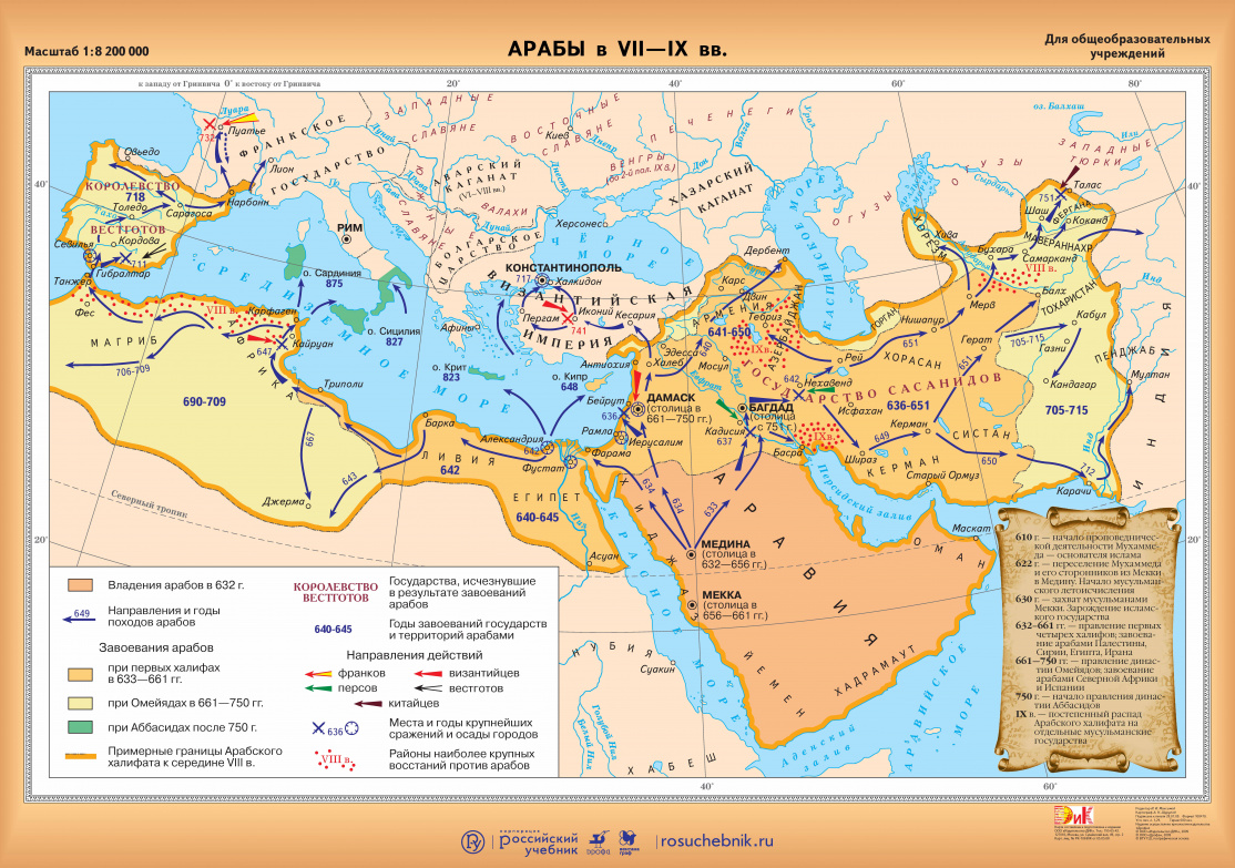 Карта арабы в 6 11 веках