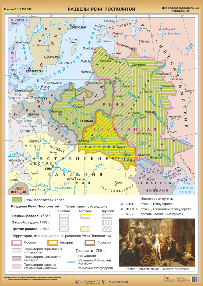 1 раздел речи посполитой карта